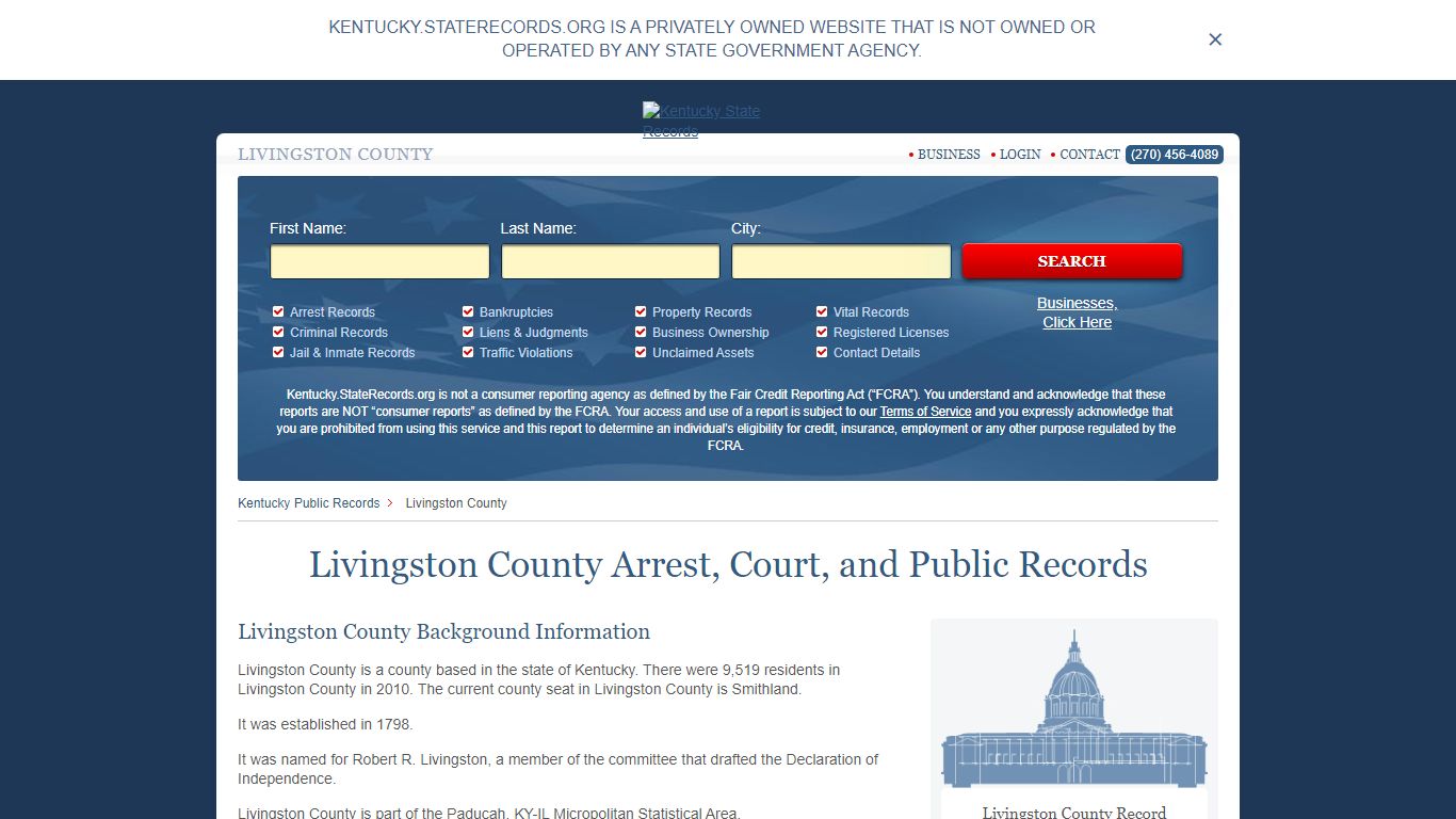 Livingston County Arrest, Court, and Public Records